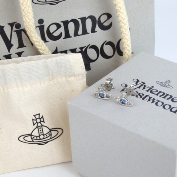 Authentic Vivienne Westwood Orb earring metal/Rhinestone [Used] - Picture 1 of 4